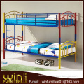 kids metal bunk bed with safe ladder & protective barrier